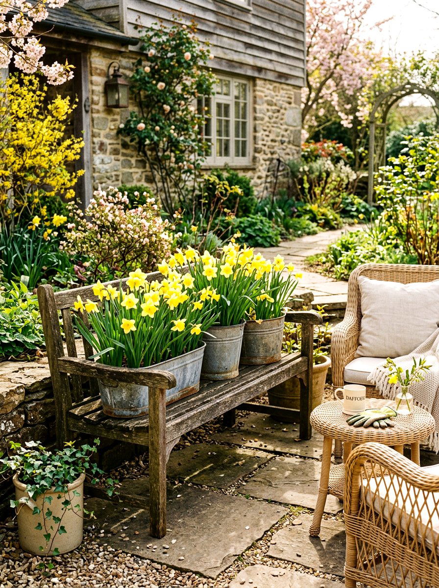 Galvanized Metal Planter - 25 Spring Dollar Tree Decor Ideas