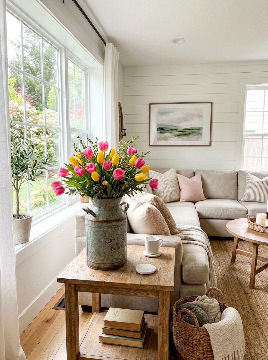 25 Rustic Spring Milk Can Decor Ideas for Farmhouse Style