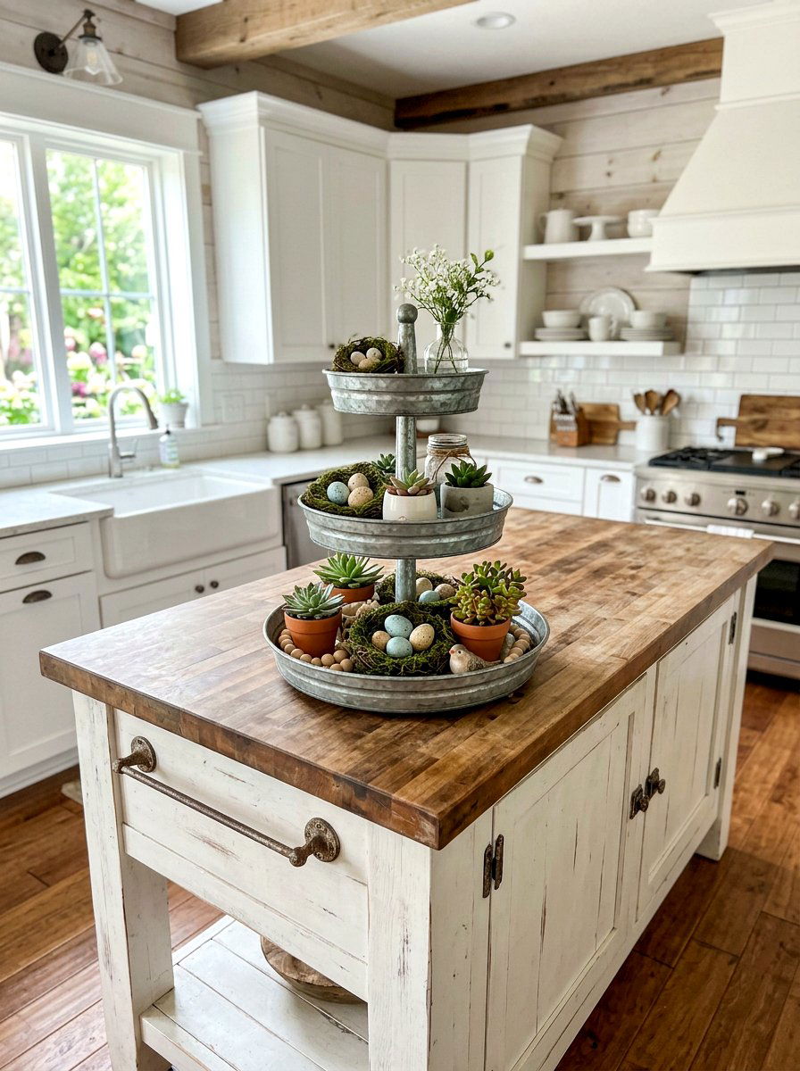 Galvanized metal tiered tray spring - 25 Spring Galvanized Decor Ideas