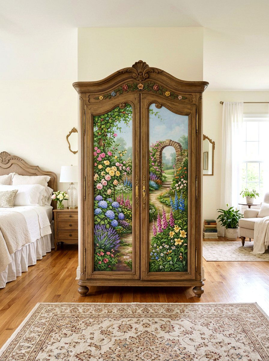 Garden Armoire - 25 Spring Decoupage Furniture Ideas
