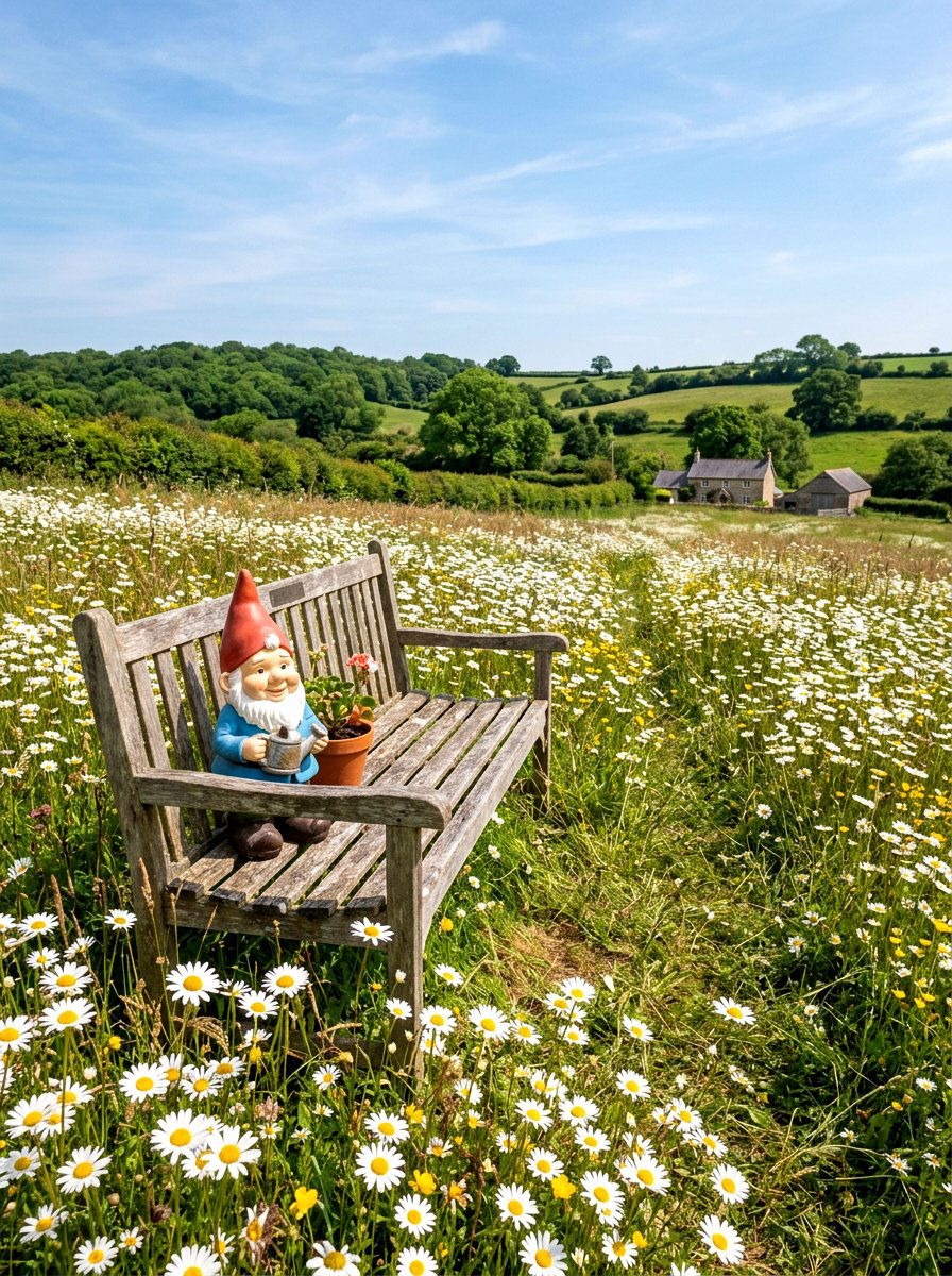 Garden Bench Gnome - 25 Spring Garden Bench Decor Ideas
