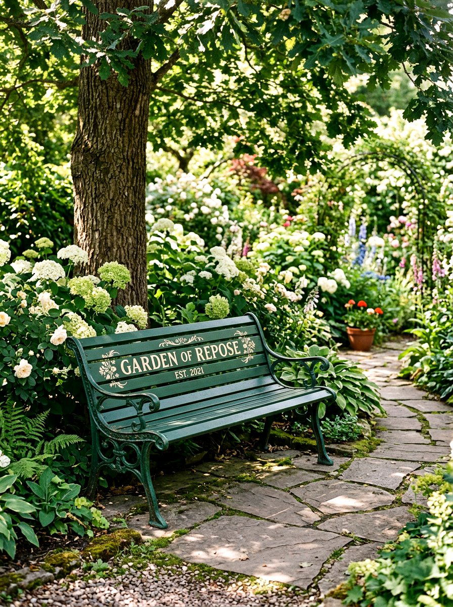 Garden Bench Stencil - 25 Spring Stencil Decor Ideas