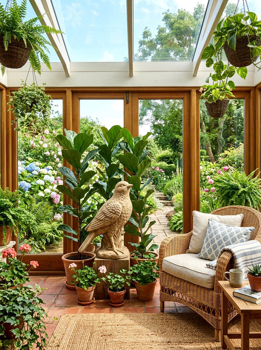 Garden Bird Statue For Sunroom - 25 Spring Ceramic Bird Ideas