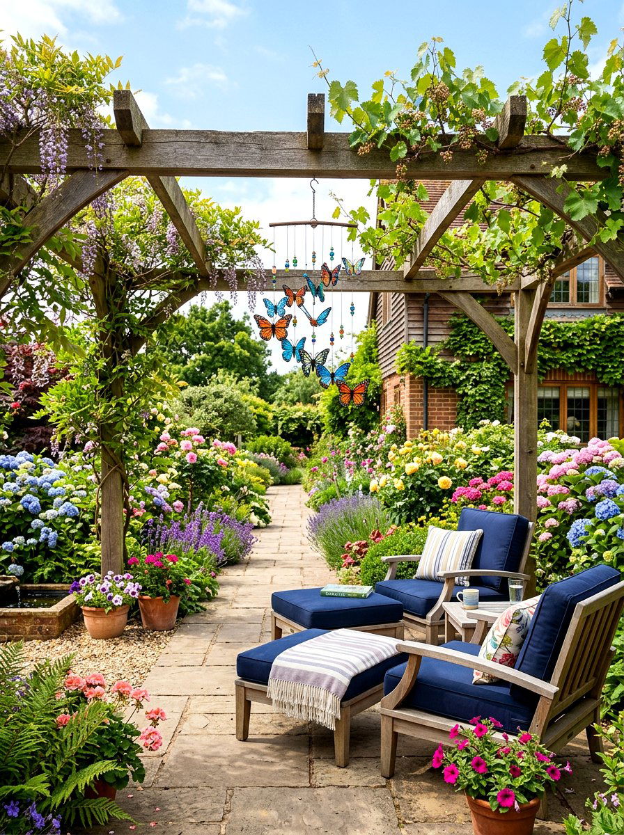 Garden Butterfly Mobile - 25 Spring Butterfly Mobile Ideas