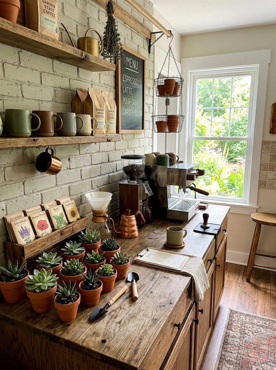 Garden Coffee Bar - 25 Spring Coffee Bar Tiered Tray Ideas