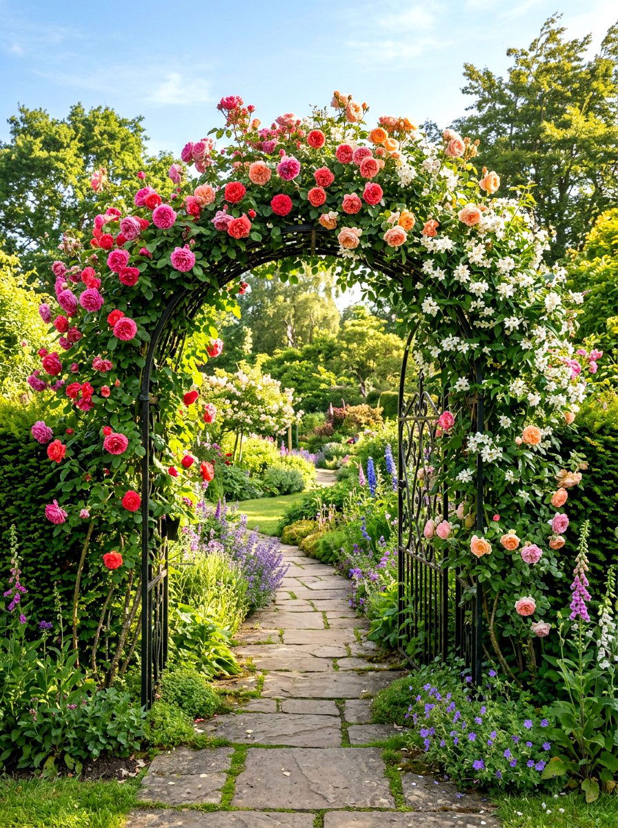 Garden Entrance Floral Arch - 25 Spring Floral Arch Ideas