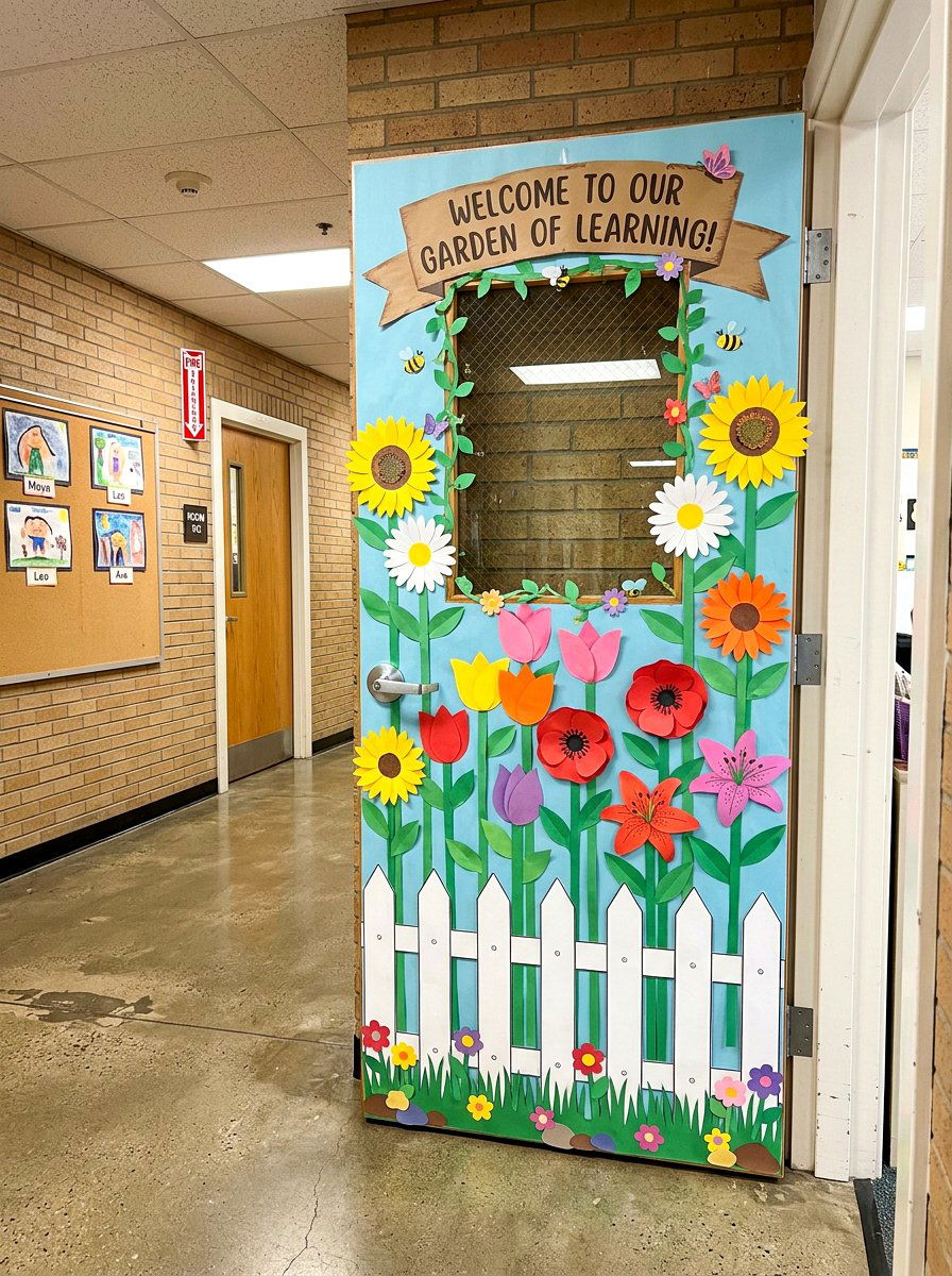 Garden Fence Classroom Door - 25 Spring Door Decoration Ideas for Classroom