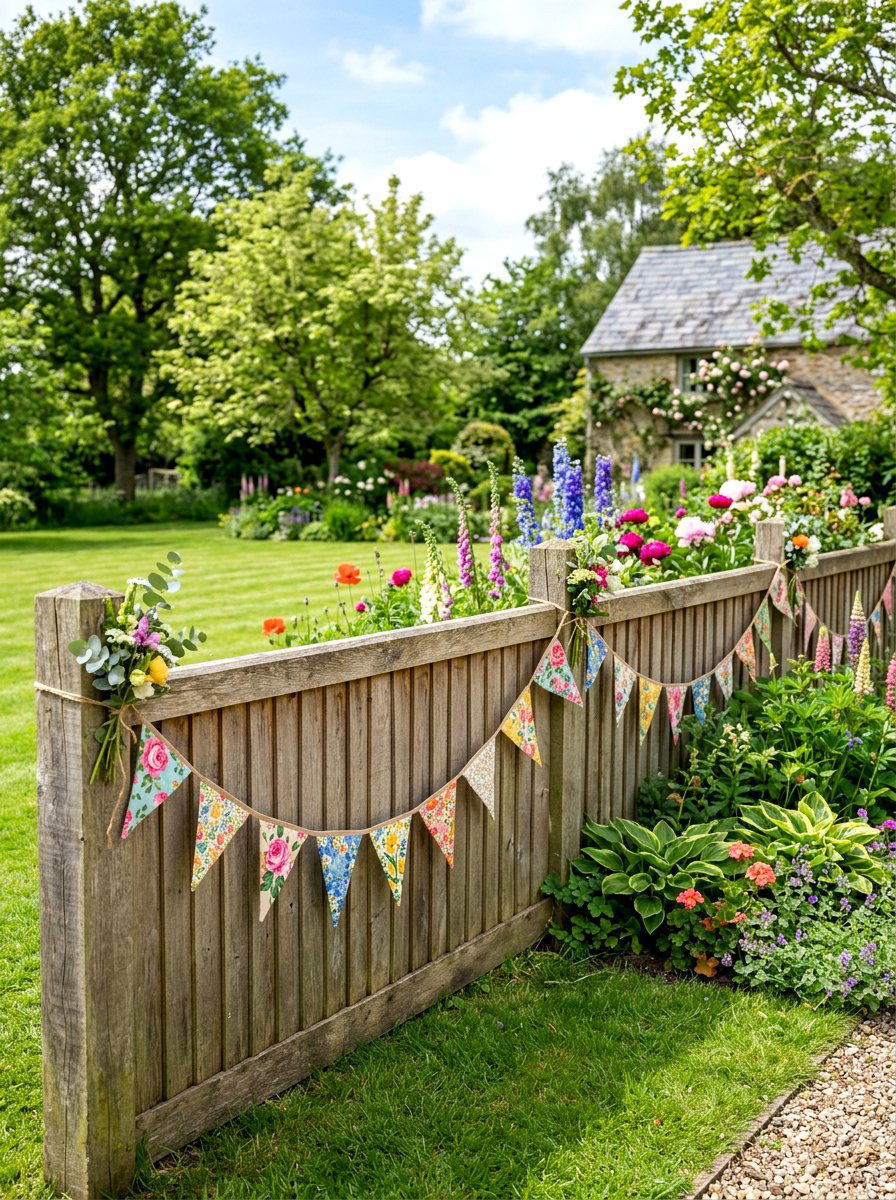 Garden Fence Flower Bunting - 25 Spring Floral Garland Ideas