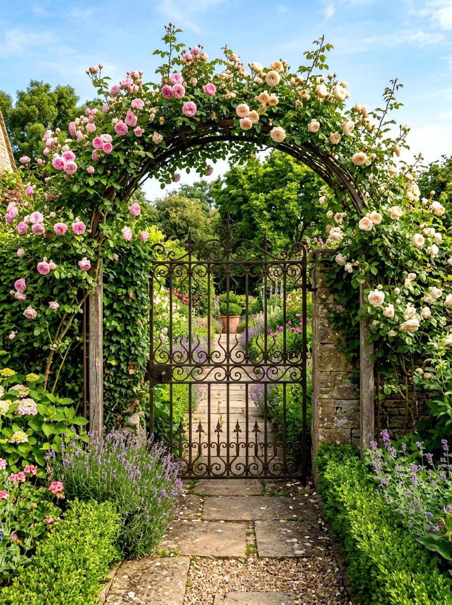 Garden Gate Entrance - 25 Spring Garden Decor Ideas
