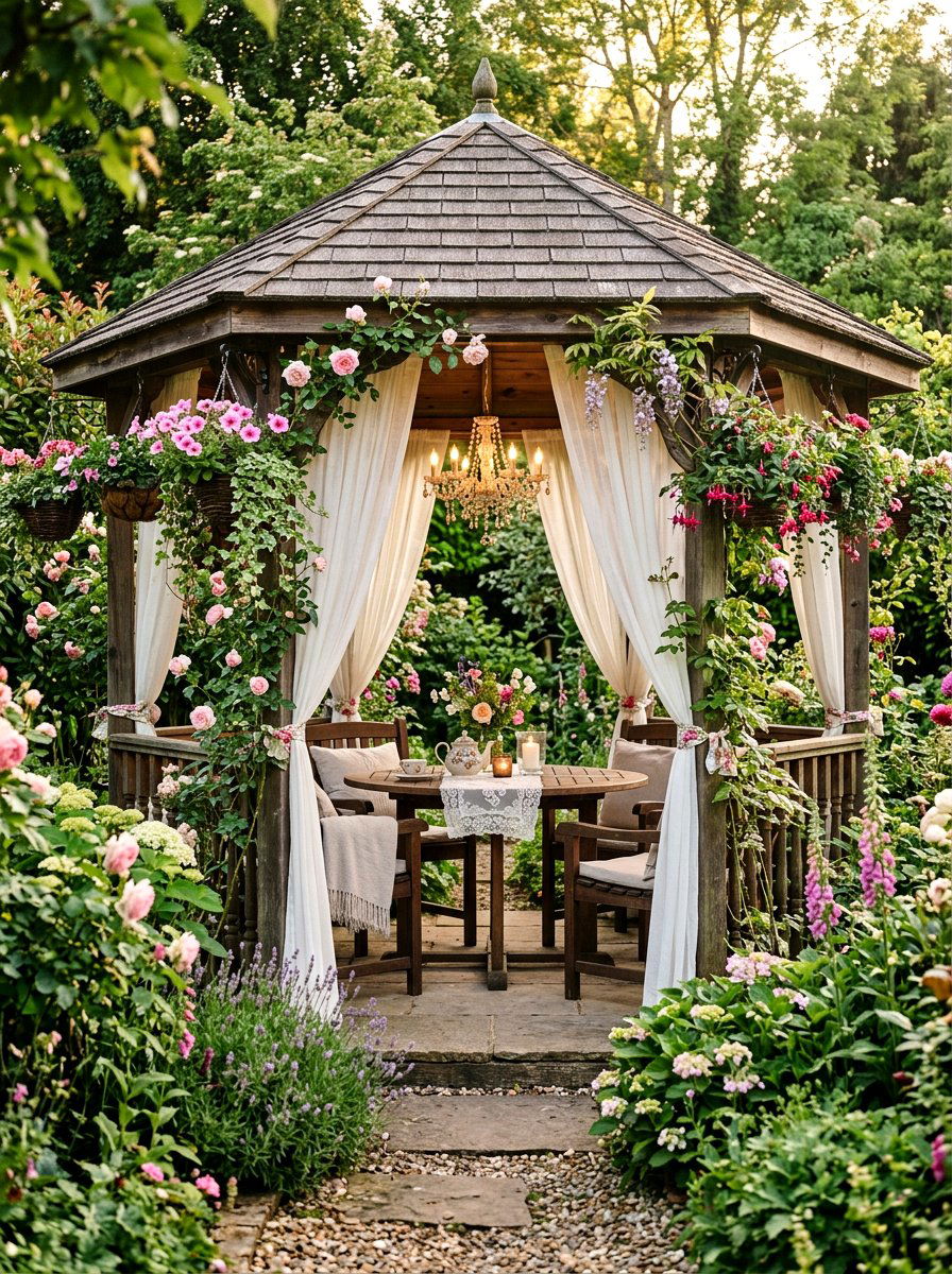 Garden Gazebo Decor - 25 Spring Outdoor Dining Decor Ideas