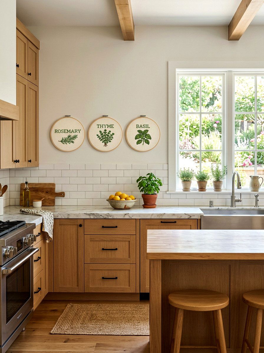 Garden Herb Wall Art - 25 Spring Cross Stitch Decor Ideas