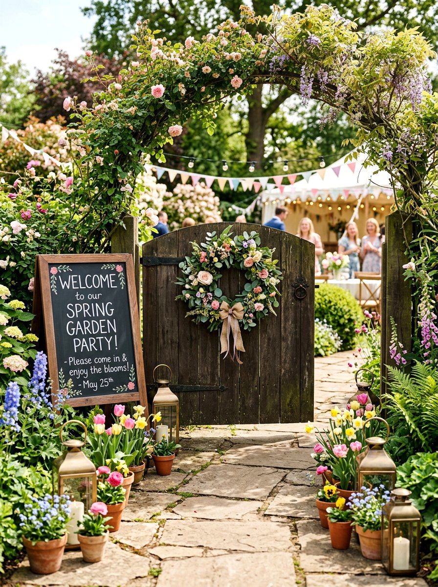 Garden Party Entrance - 25 Spring Party Decor Ideas