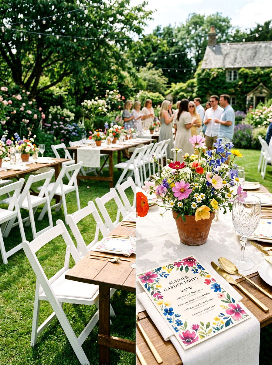 Garden Party Menu - 25 Spring Menu Card Ideas