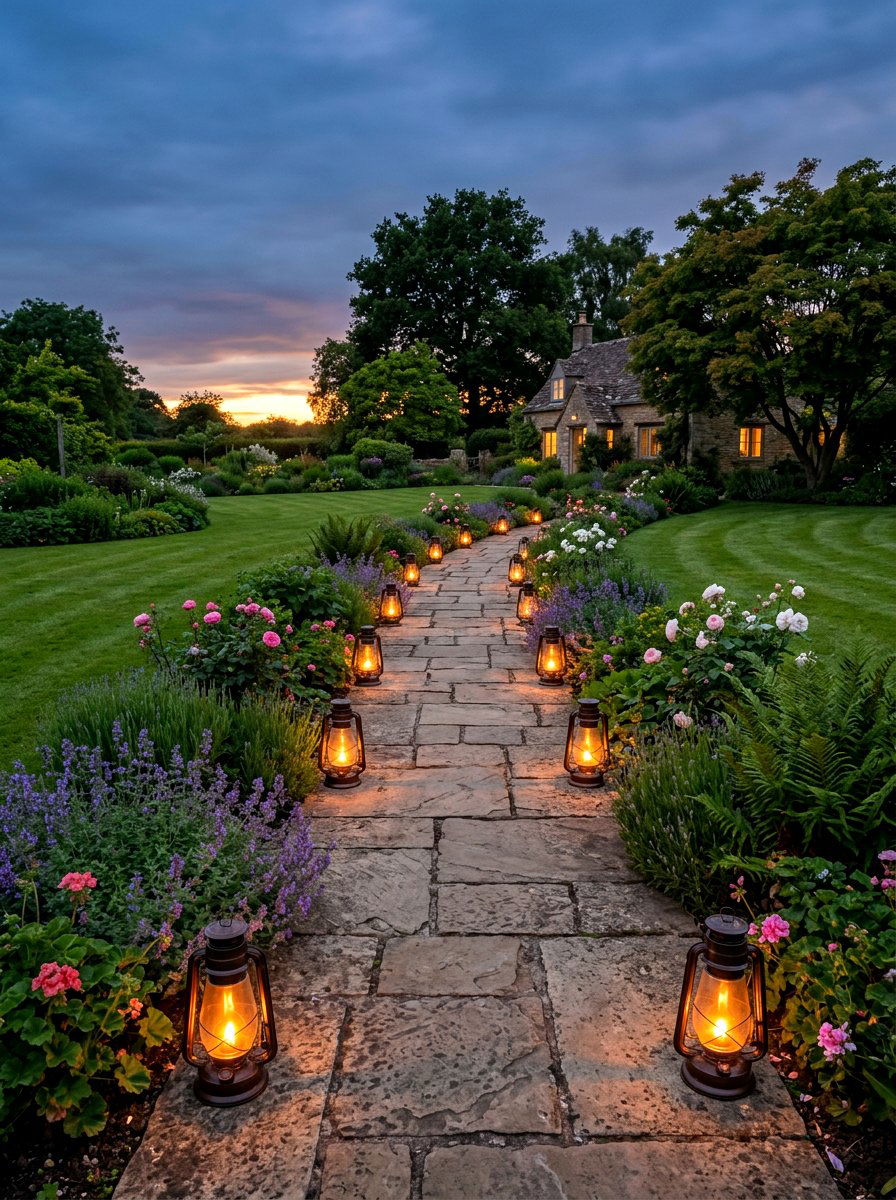 Garden Path Lighting - 25 Spring Garden Party Ideas