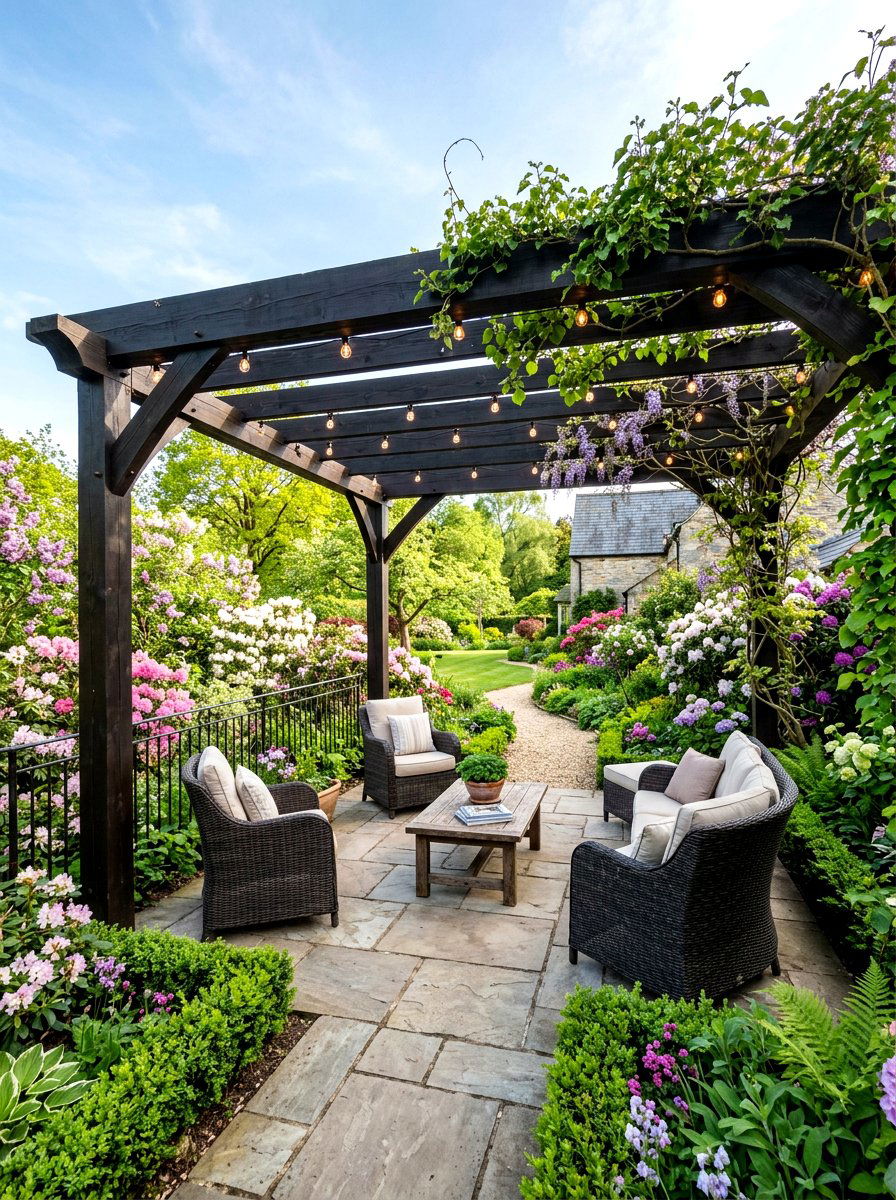Garden Pergola - 25 Spring Wooden Garden Decor Ideas