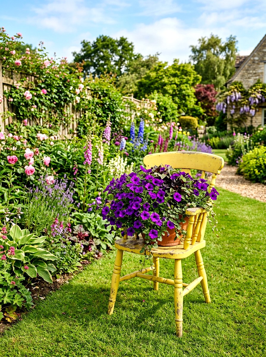 Garden Planter Repurposed Chair - 25 Spring Upcycled Furniture Ideas