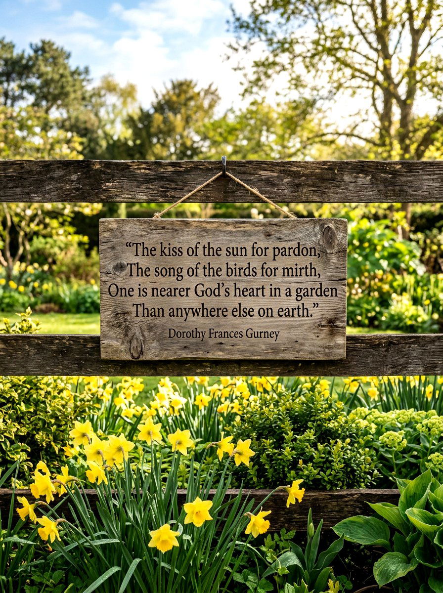 Garden Quote Wood Plaque - 25 Spring Wooden Sign Ideas