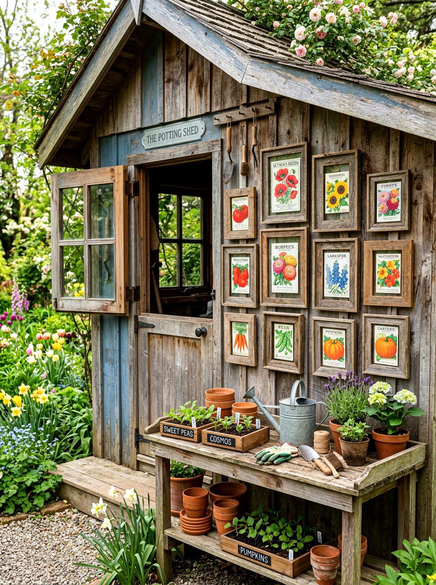 Garden Seed Packet Display - 25 Spring Free Printable Decor Ideas