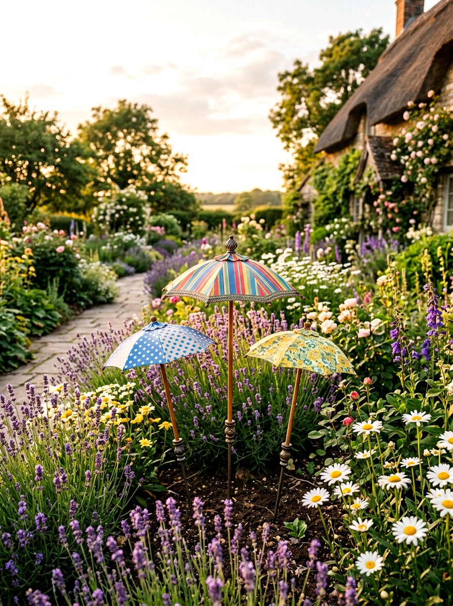 Garden Stake Umbrella - 25 Spring Umbrella Decor Ideas