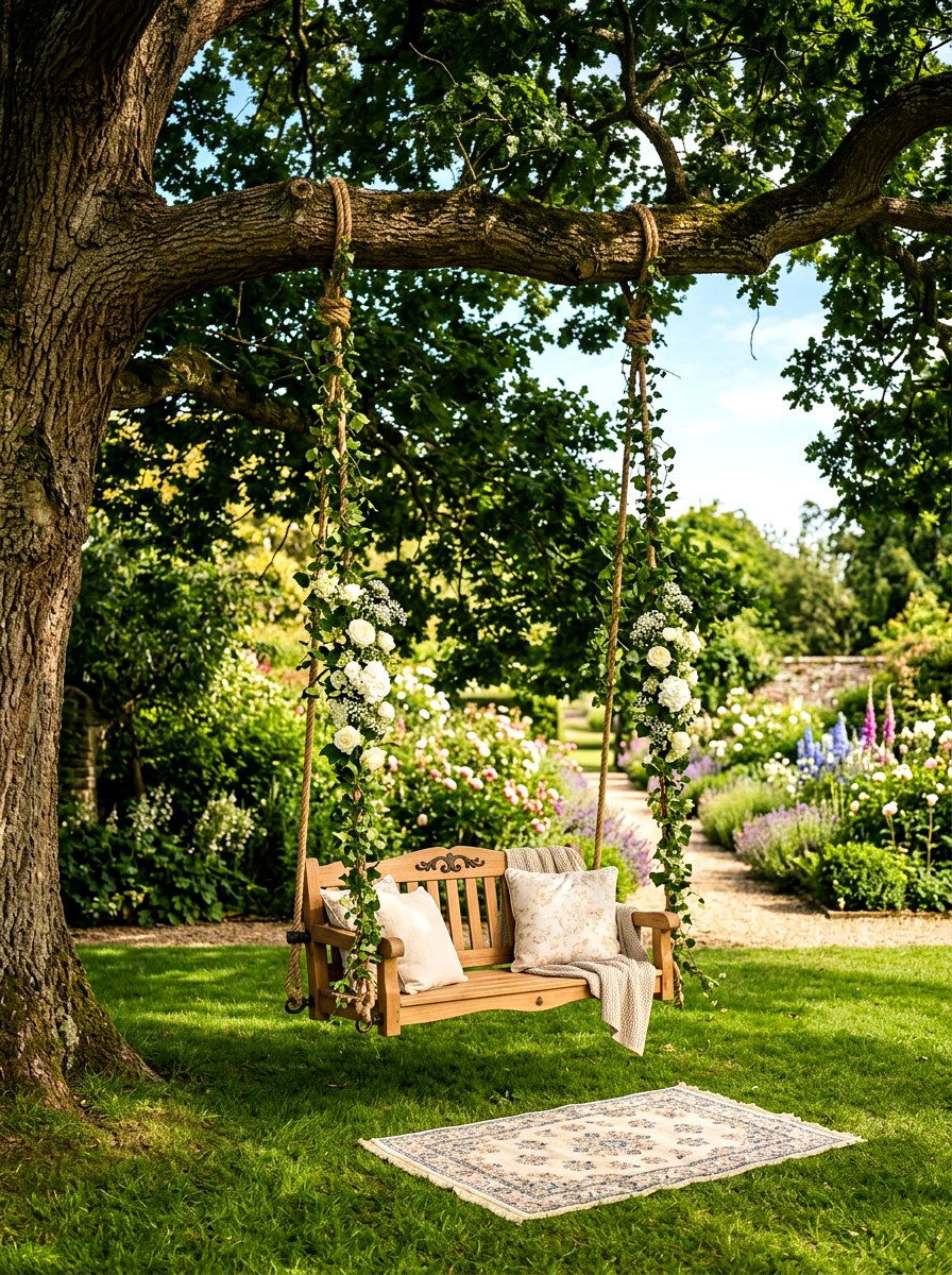 Garden Swing Photo Op - 25 Spring Bridal Shower Decor Ideas