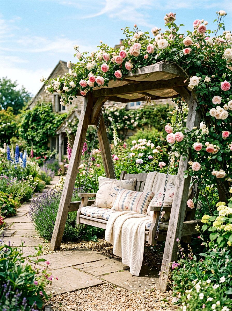 Garden Swing Seat - 25 Spring Garden Party Ideas
