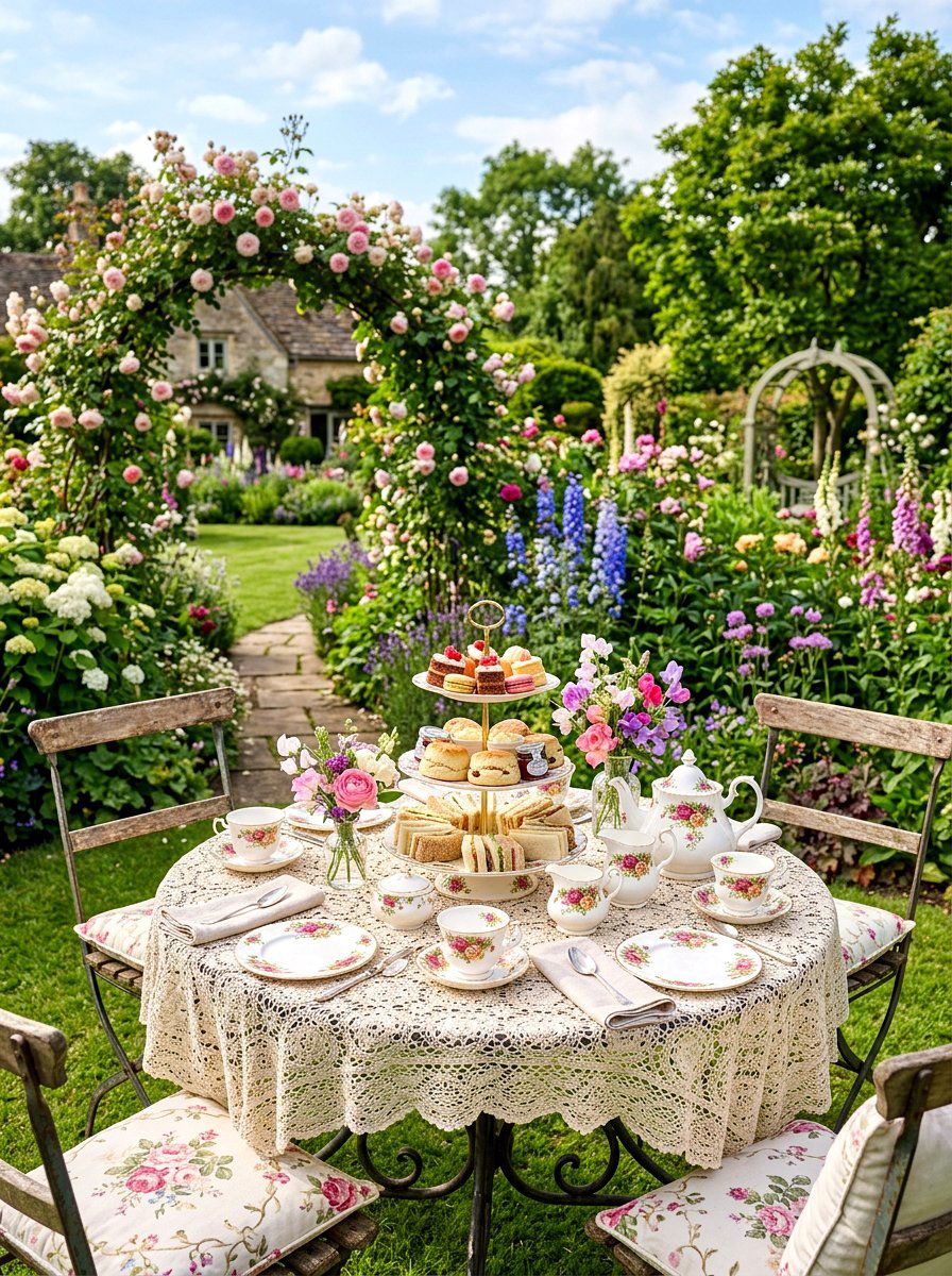 Garden Tea Party Setting - 25 Spring Outdoor Table Decor Ideas