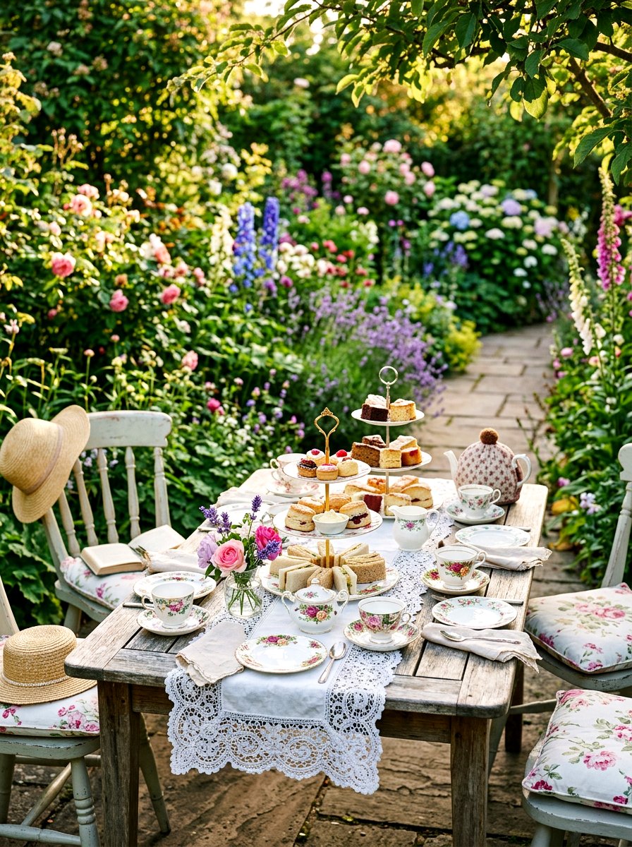 Garden Tea Party Table - 25 Spring Bridal Shower Decor Ideas