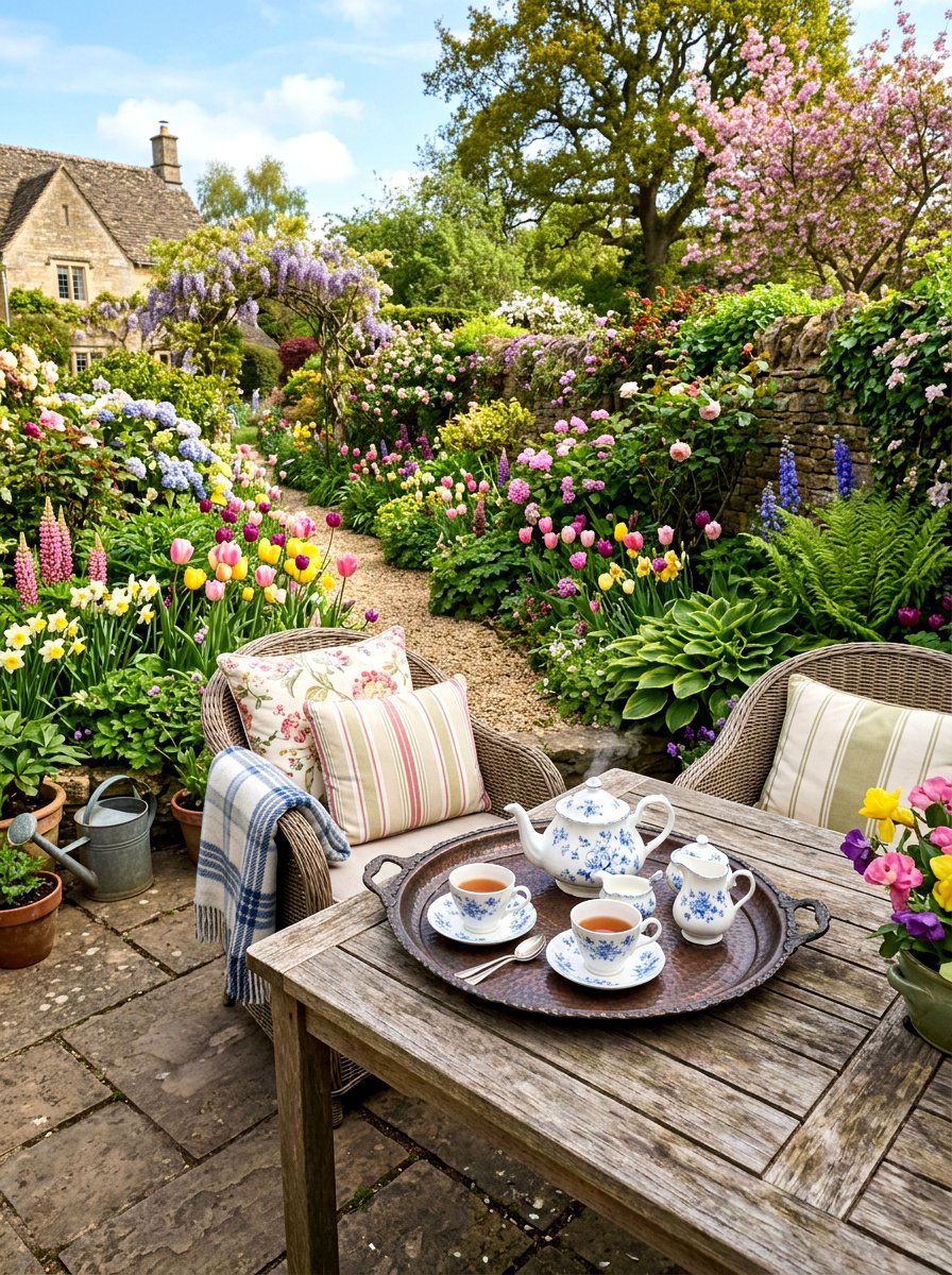 Garden Tea Service Tray - 25 Spring Serving Tray Ideas