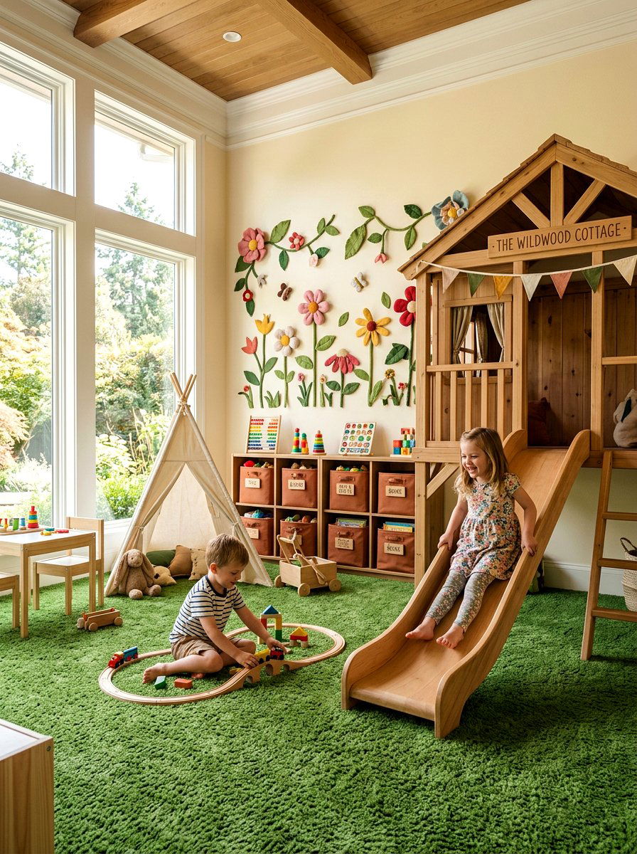 Garden Theme Playroom - 25 Spring Kids Room Decor Ideas