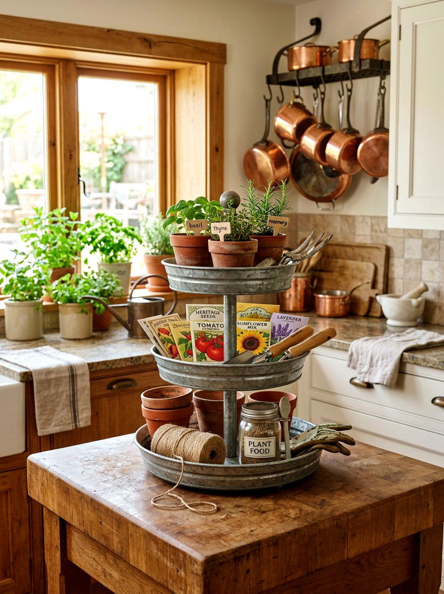 25 Chic Spring Tiered Tray Ideas for Kitchen Counter Decor