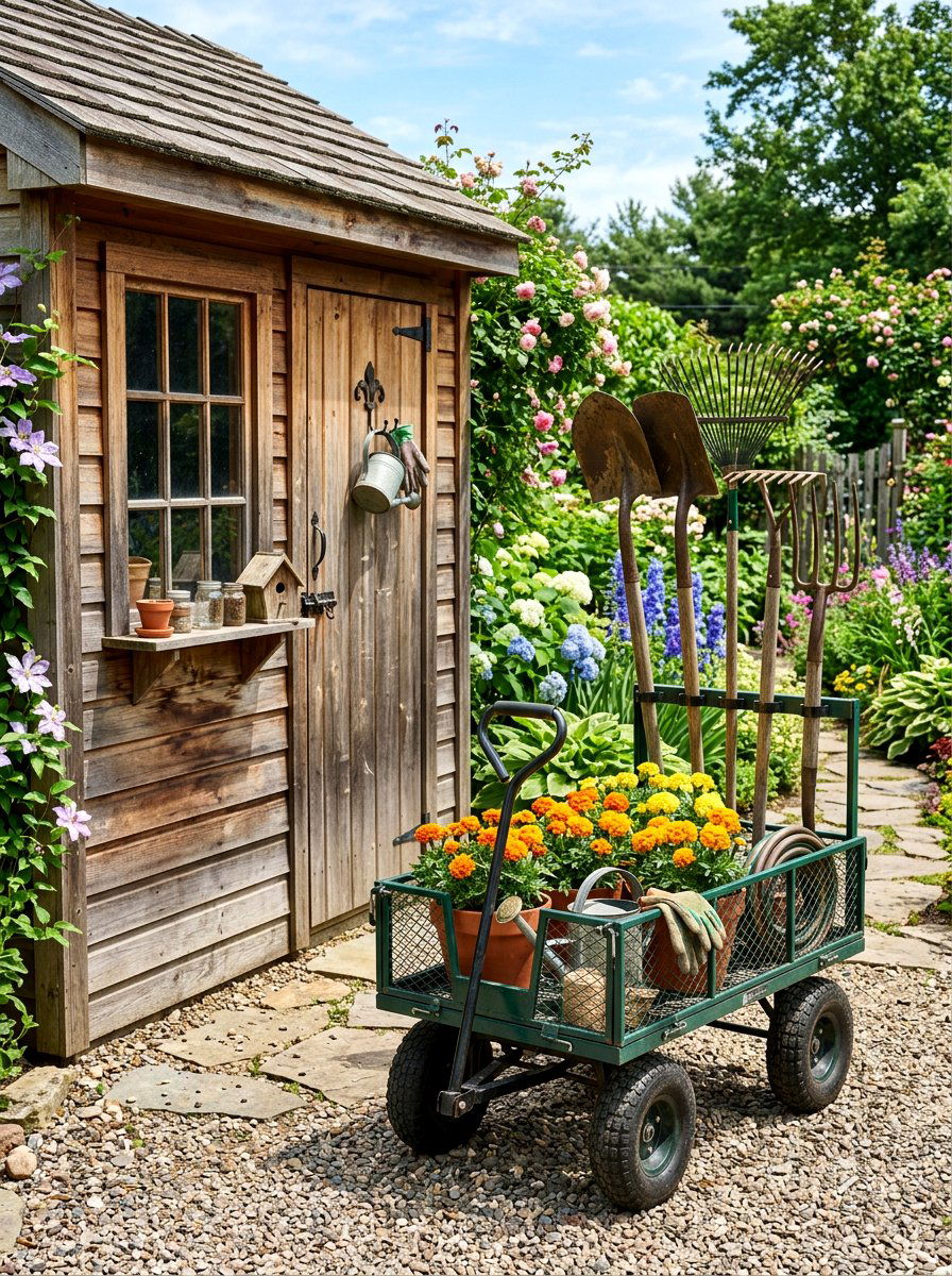 Garden Tool Wagon - 25 Spring Wagon Decor Ideas