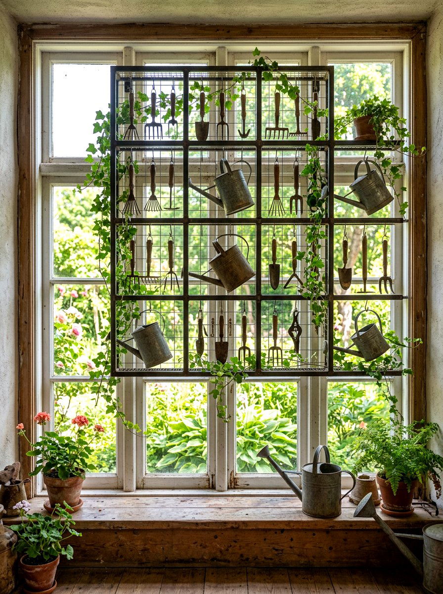 Garden Tool Window Decor - 25 Spring Storefront Decor Ideas