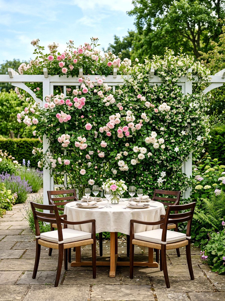 Garden Trellis Backdrop - 25 Spring Outdoor Entertaining Ideas