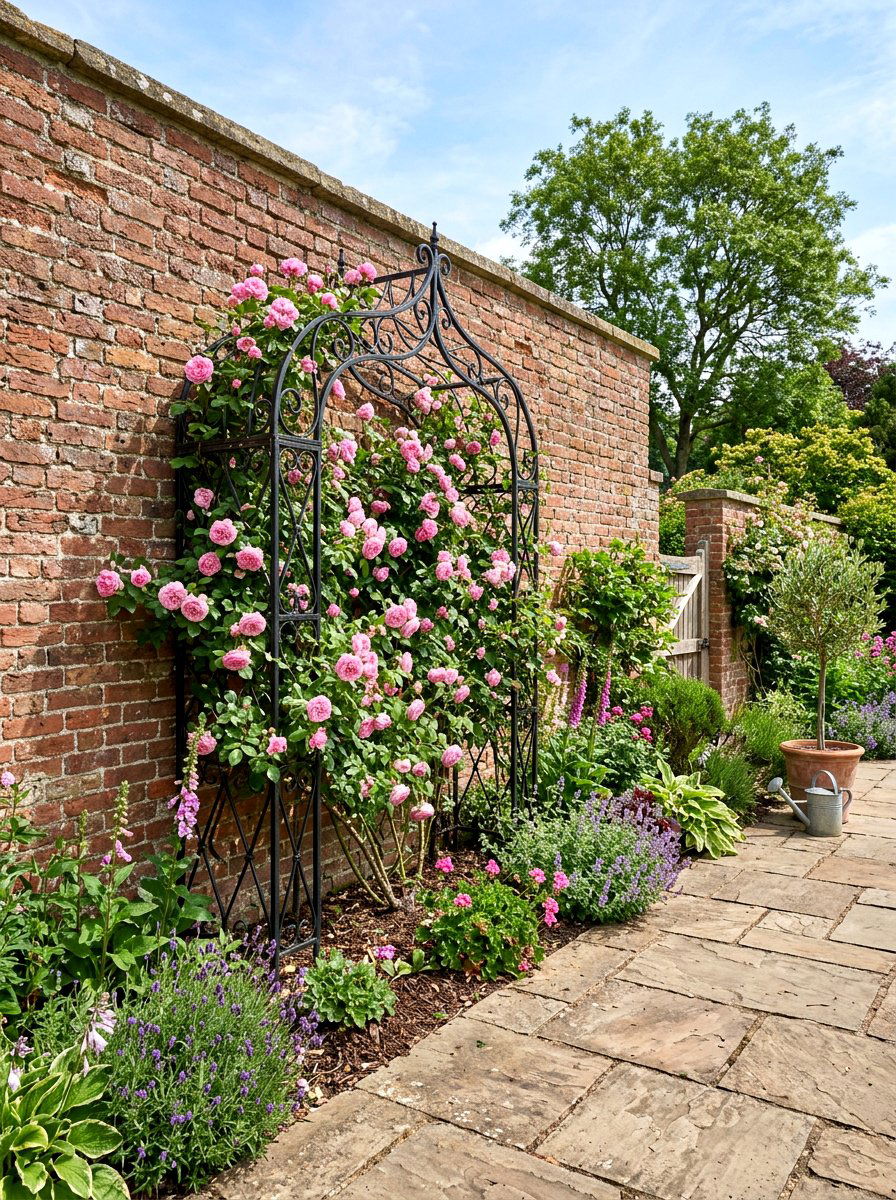 Garden Trellis Wall - 25 Spring Outdoor Decor Ideas