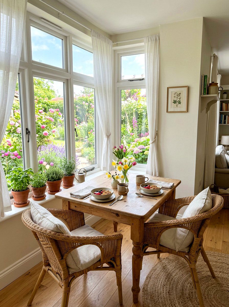 Garden View Breakfast Nook - 25 Spring Breakfast Nook Decor Ideas