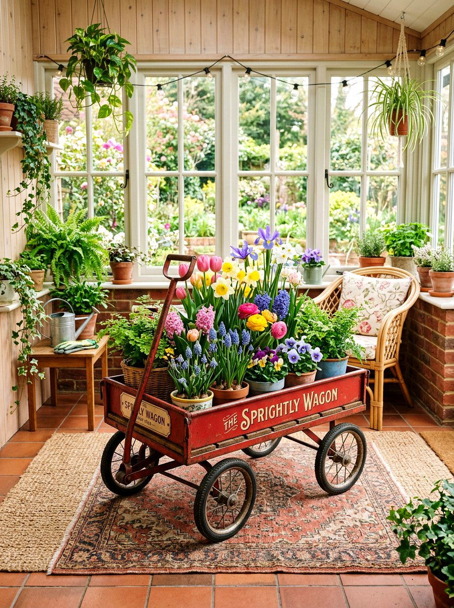 Garden Wagon Trolley - 25 Spring Plant Stand Ideas