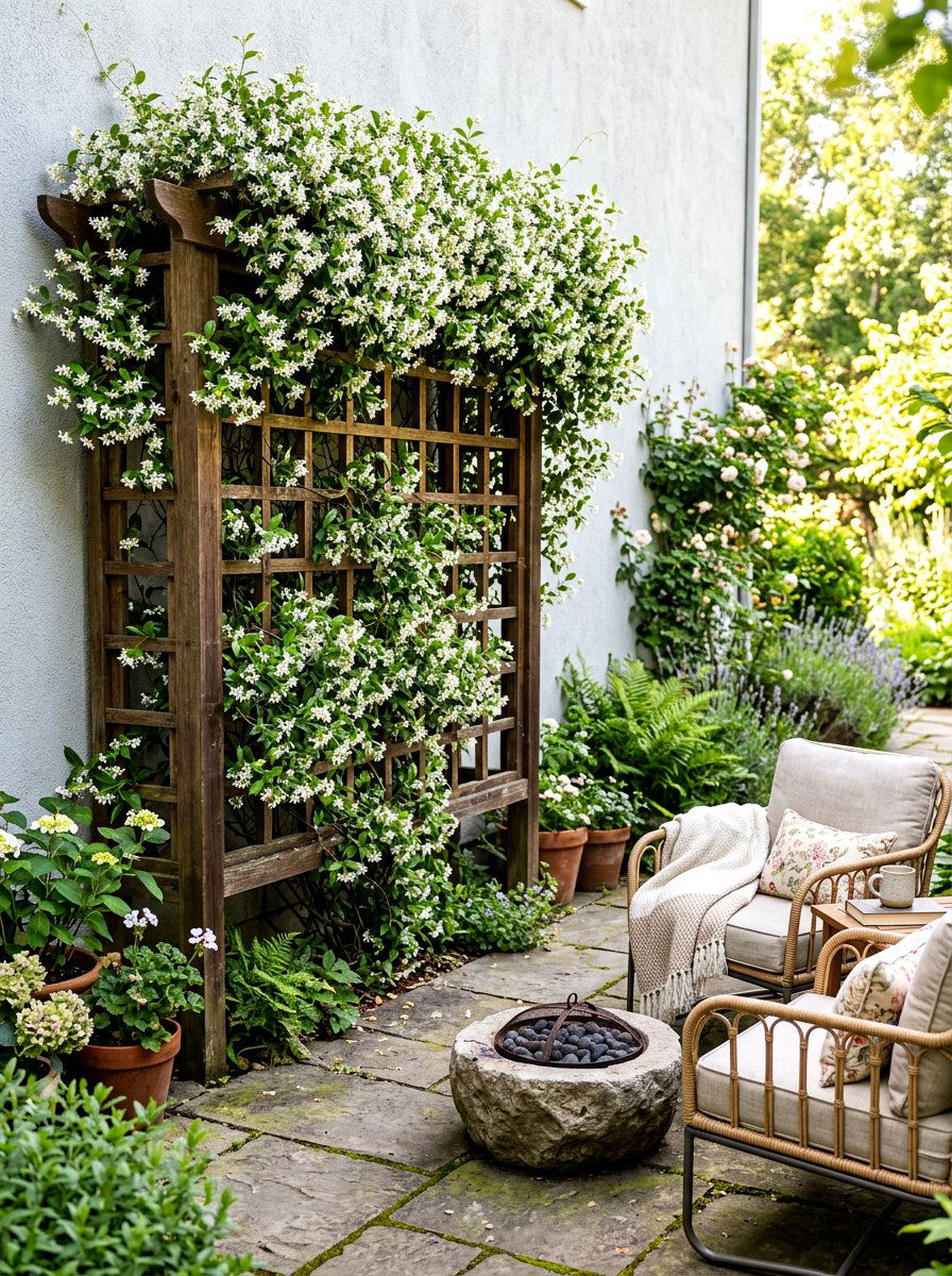 Garden Wall Trellis - 25 Spring Patio Wall Decor Ideas