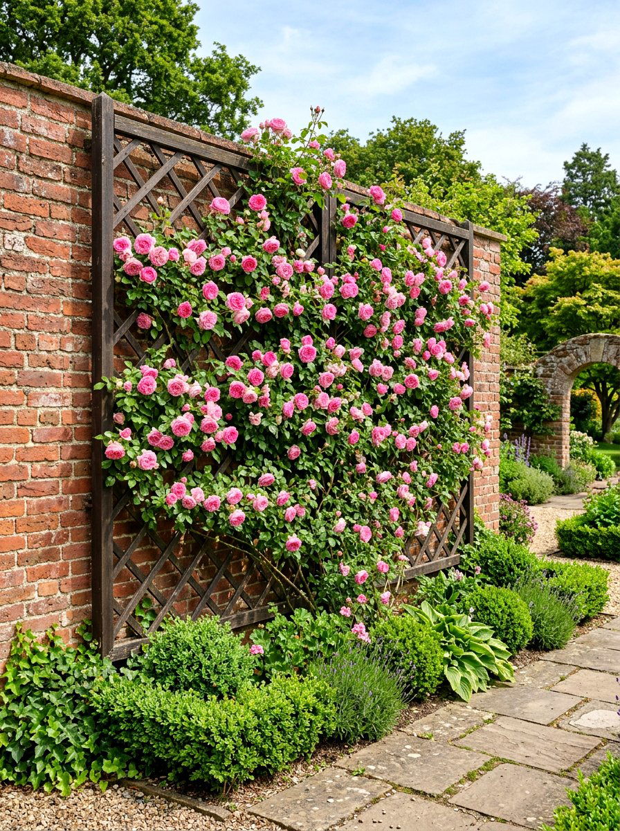 Garden Wall Trellis - 25 Spring Garden Nook Decor Ideas