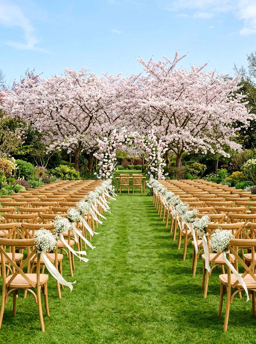 Garden ceremony seating - 25 Spring Garden Wedding Ideas