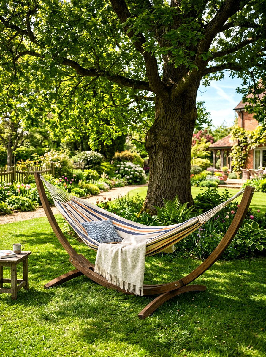 Garden hammock stand - 25 Spring Outdoor Furniture Decor Ideas