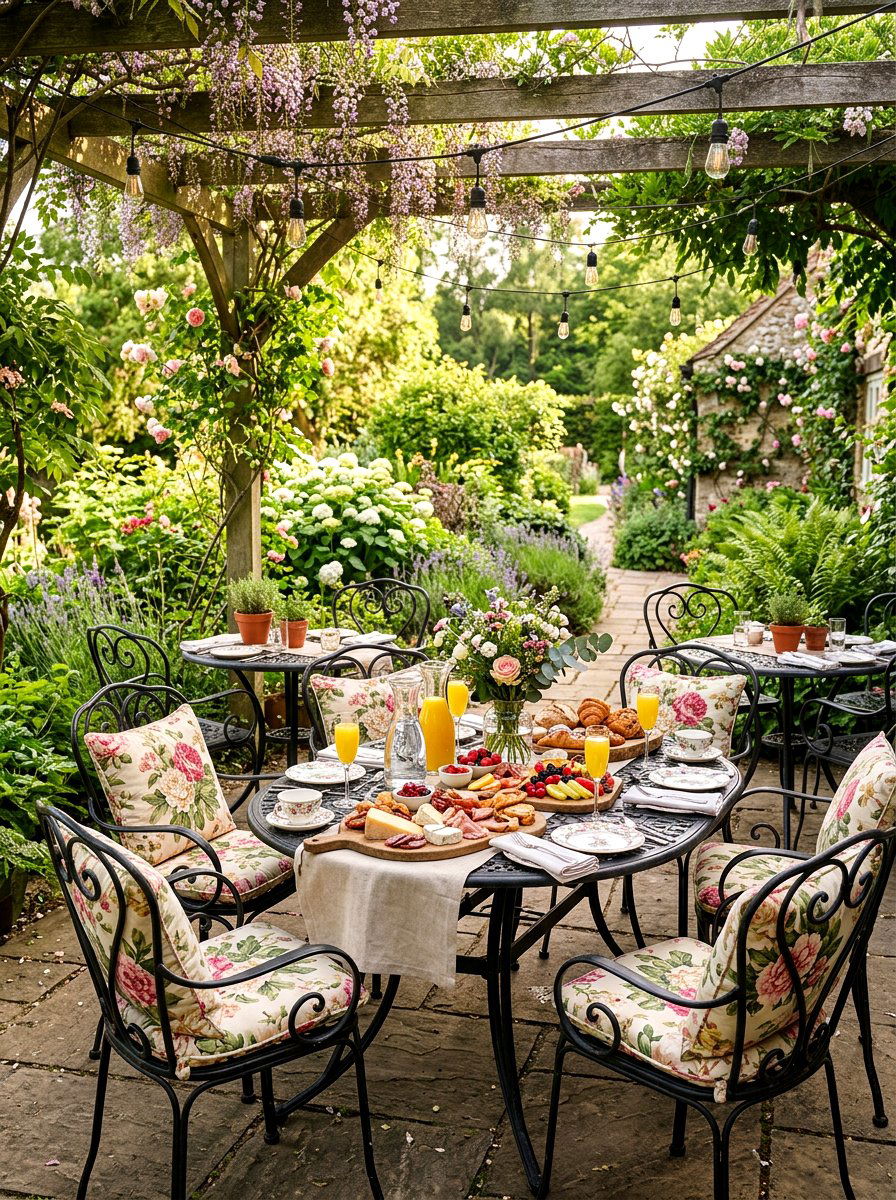 Garden party brunch setup - 25 Spring Brunch Decor Ideas