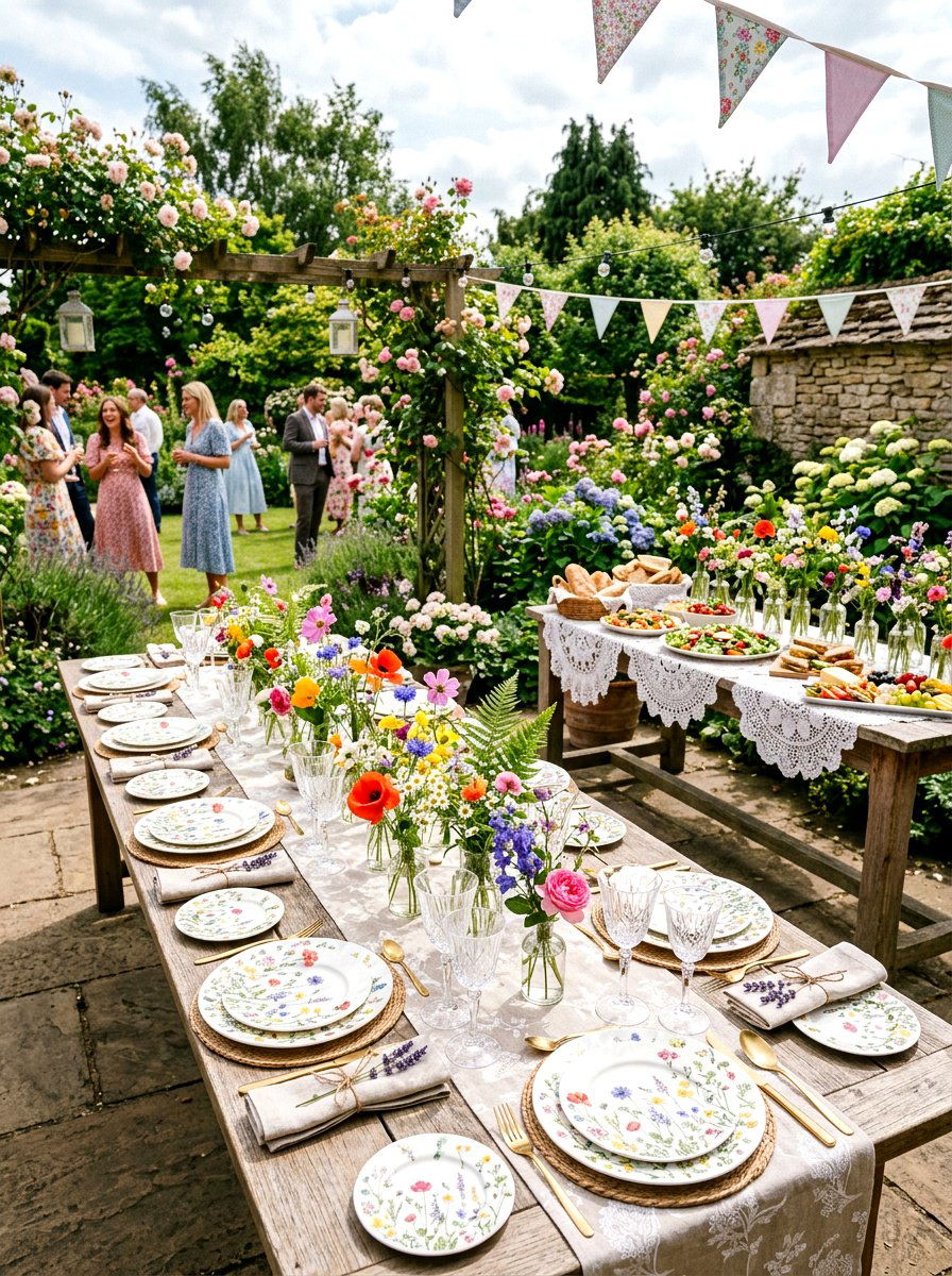 Garden party table - 25 Spring Buffet Table Decor Ideas