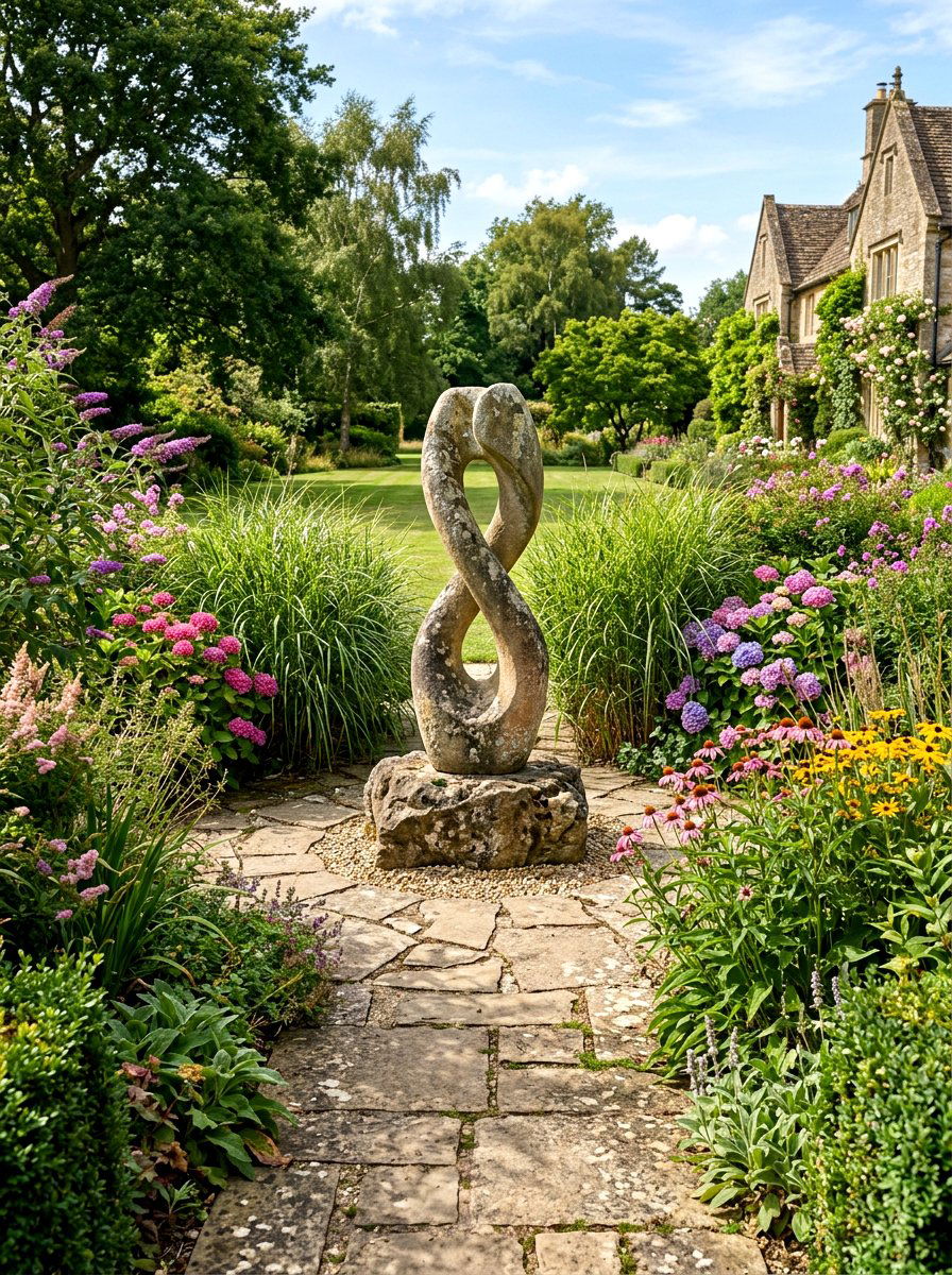 Garden statue - 25 Backyard Spring Decor Ideas