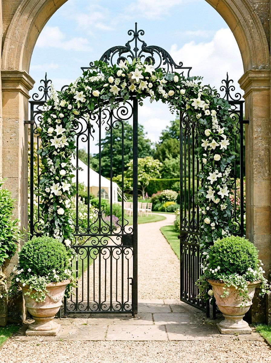 Garden wedding entrance gate - 25 Spring Garden Wedding Ideas