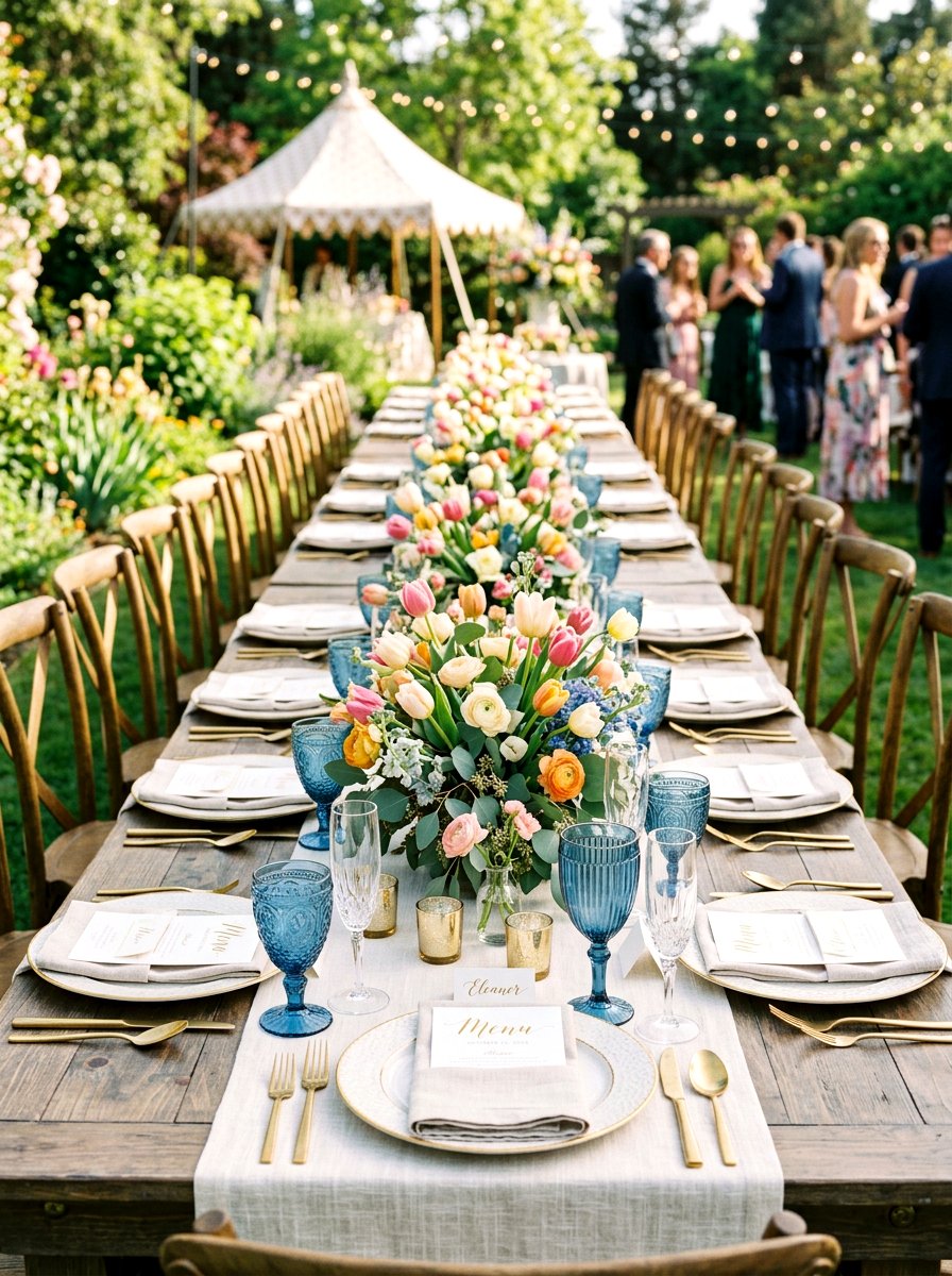 Garden wedding reception table - 25 Spring Garden Wedding Ideas