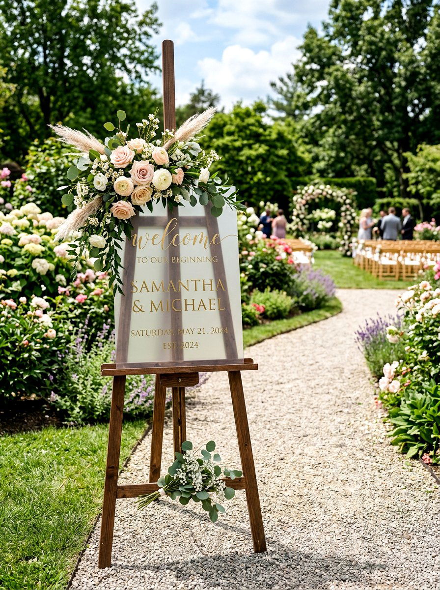 Garden wedding welcome sign - 25 Spring Garden Wedding Ideas