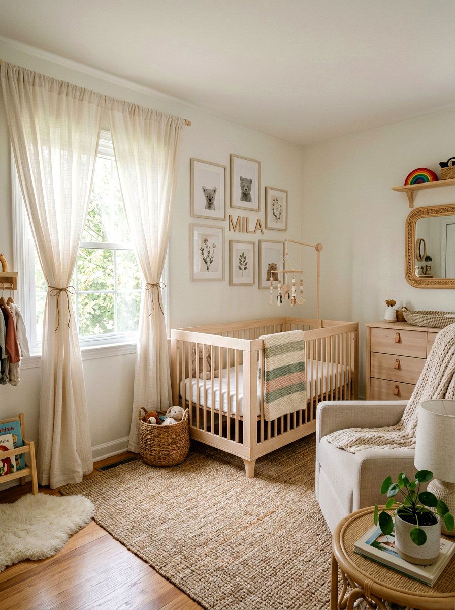 Gauze Tie Back Curtain - 25 Spring Window Treatment Ideas