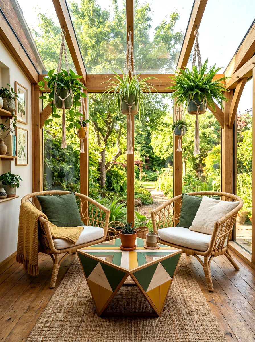 Geometric Accent Table - 25 Spring Paint Craft Ideas