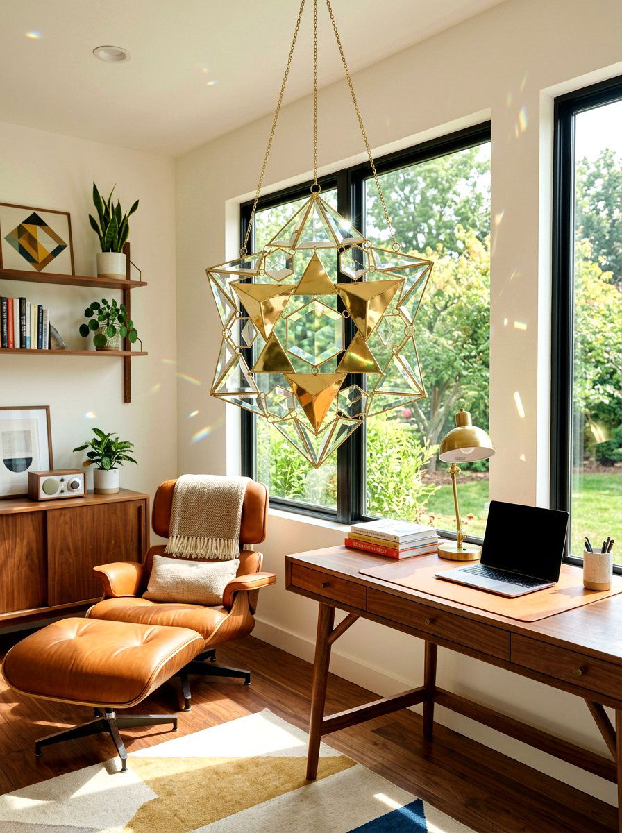 Geometric Brass Sun Catcher - 25 Spring Sun Catcher Ideas