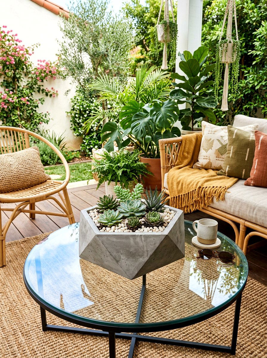 Geometric Concrete Planter - 25 Spring Concrete Planter Ideas